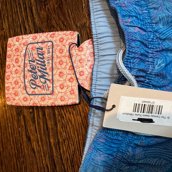 Peter Millar Blue and Pink Patterned Swim Shorts NWT size M - Picture 3 of 3